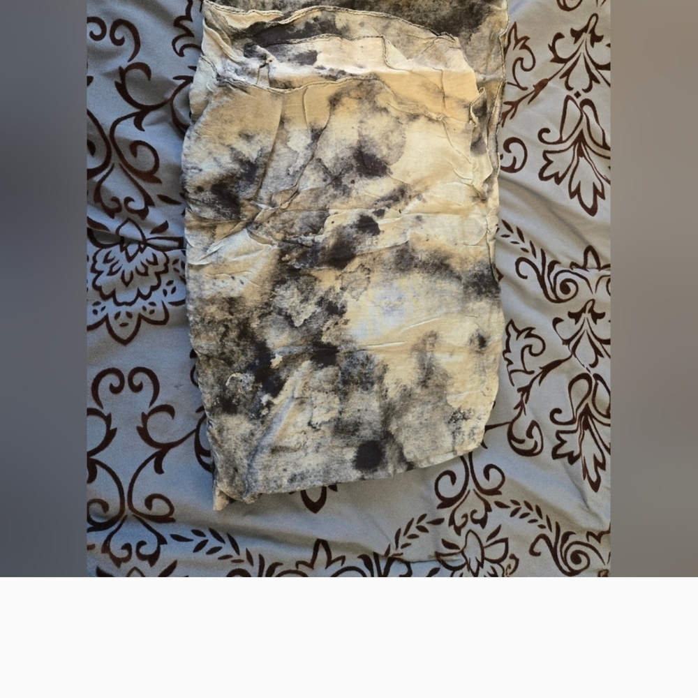 Greenish Grey And Black Tie-Dye Rectangle Scarf Hijab